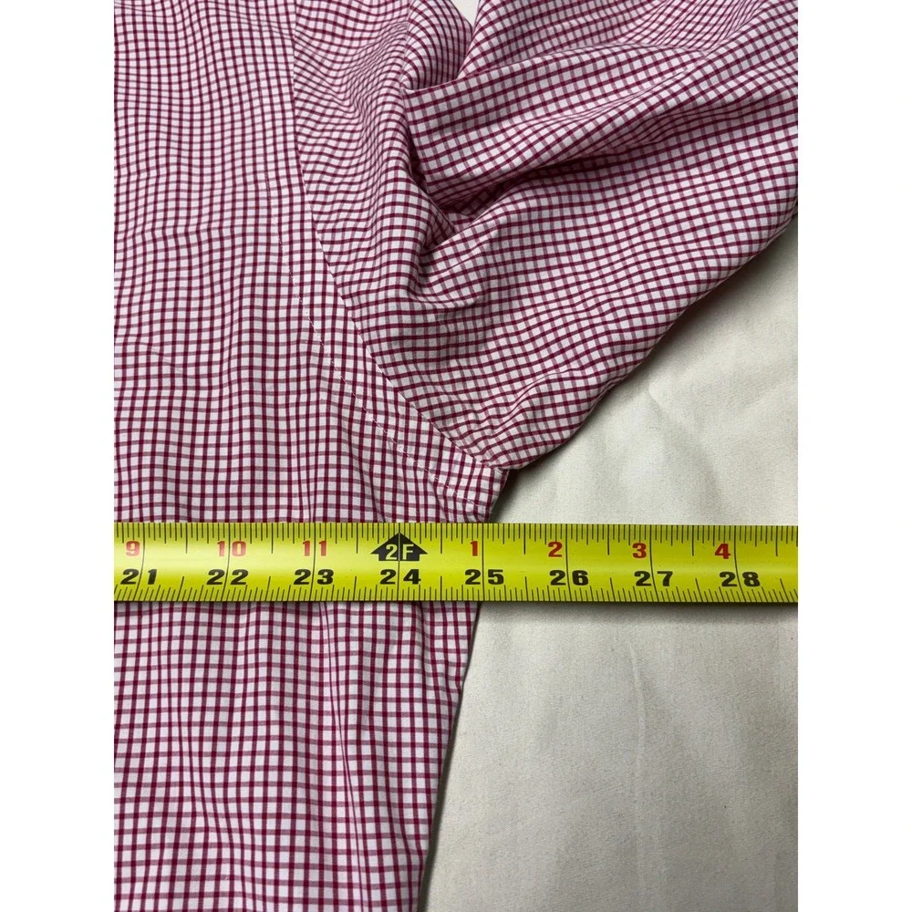 Polo Ralph Lauren Curham Classic Fit Gingham Shirt‎ Burgundy White Mens 16 34/35